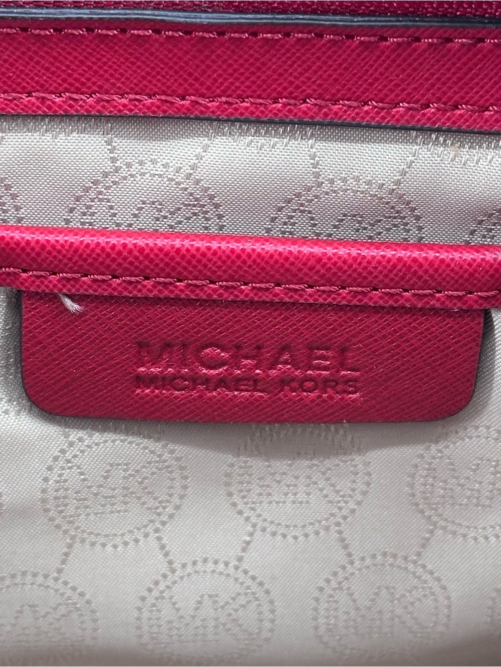 Michael Kors Red Selma Large Saffiano Leather Satchel with Gold Hardware - Picture 8 of 16